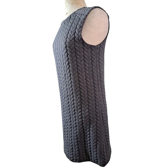 Cynthia Rowley Braided Cable Knit Dress Womens Size M Sleeveless Gray Preppy - Picture 2 of 6